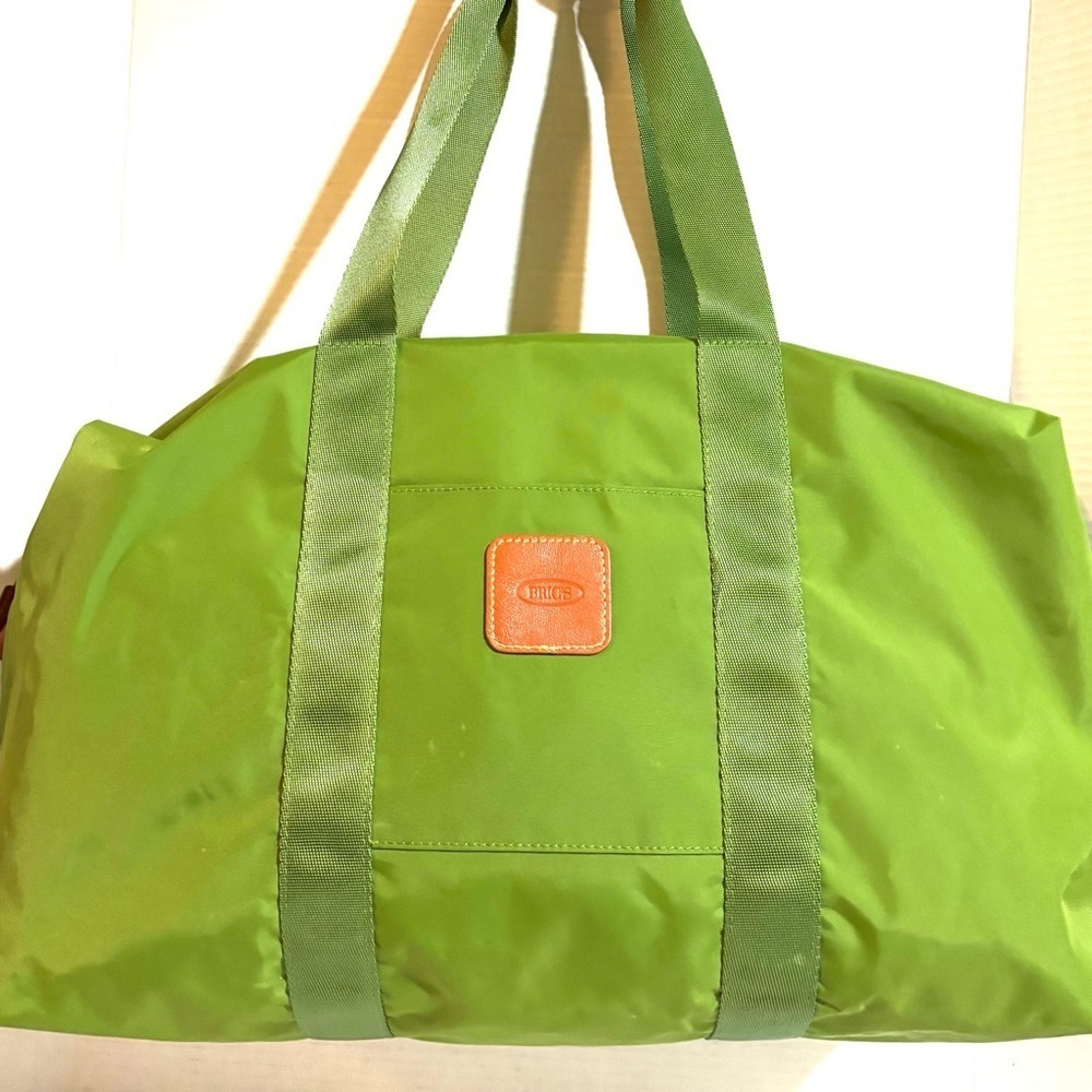 Bric's Vibrant Green Tote with Brown Detail - Picture 4 of 9
